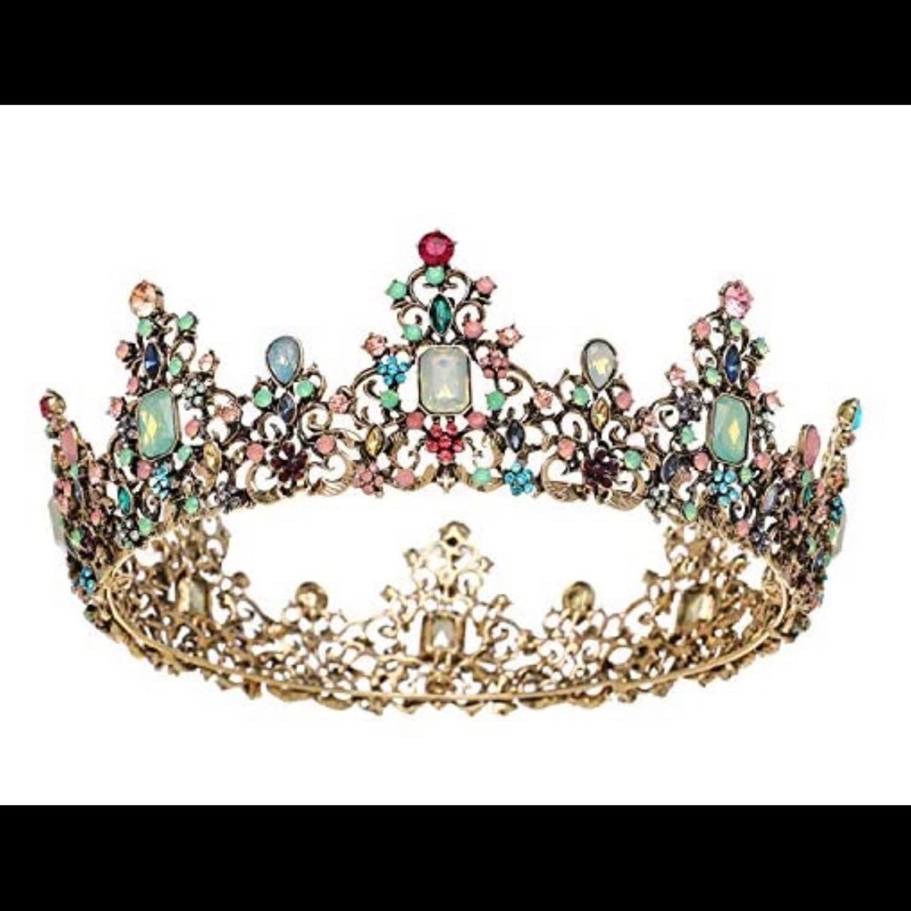 Multi toned jeweled crown.  Used once, like new.  Very beautiful!